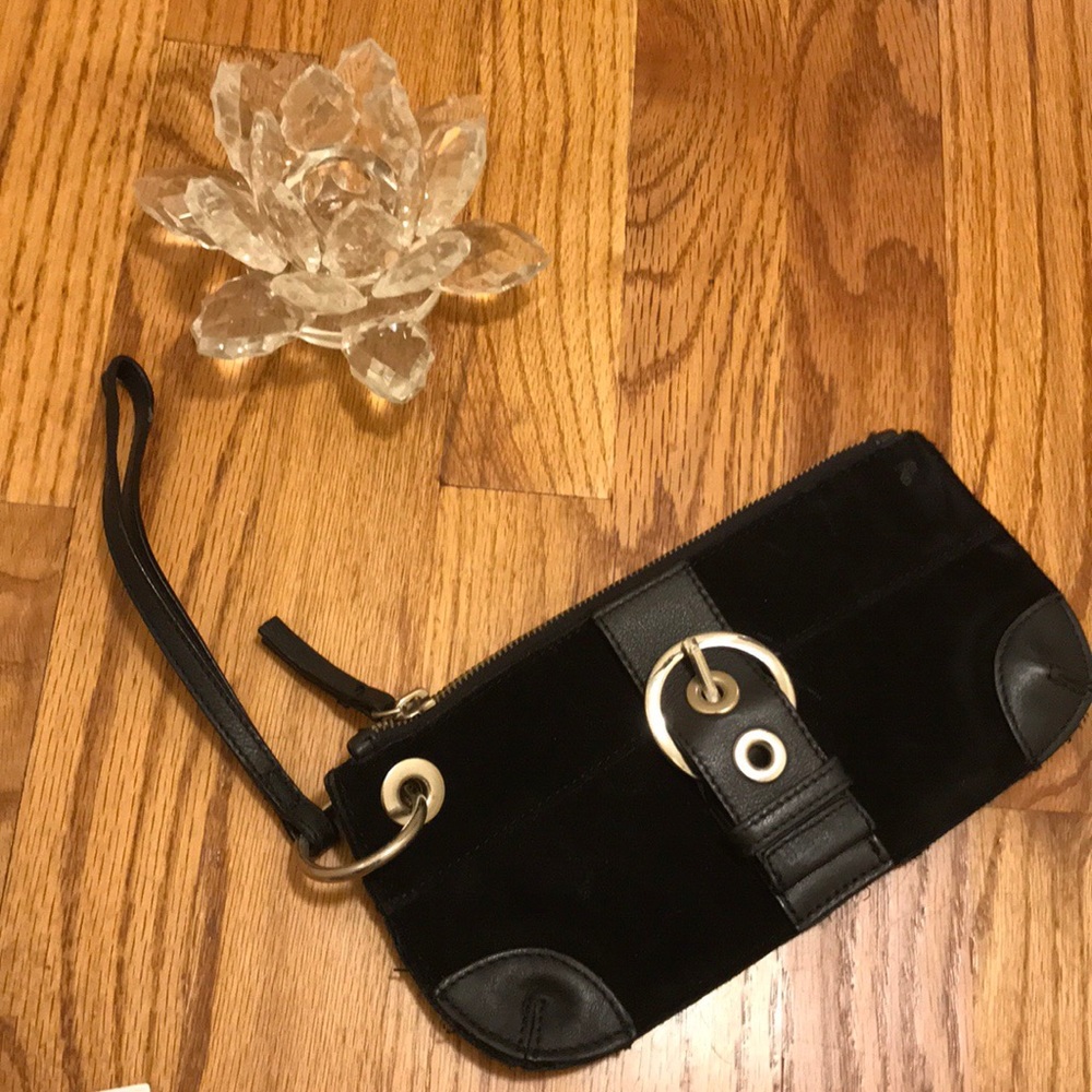 Black Suede Wristlet